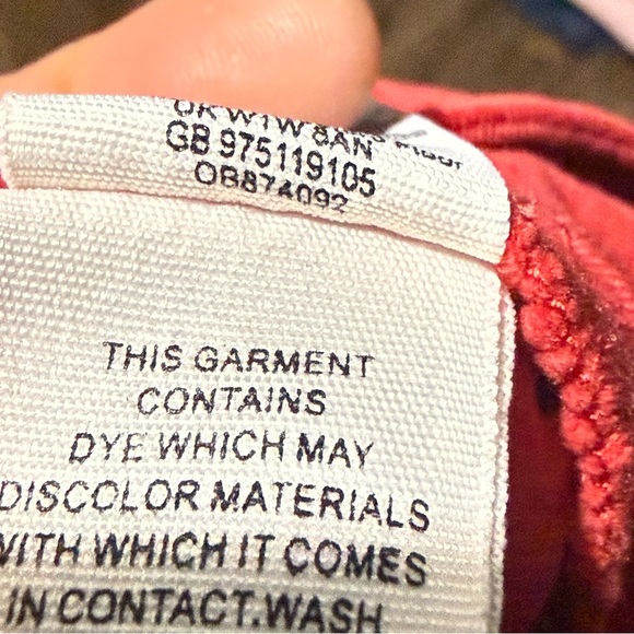 We The Free Corduroy Flare Pants Women's 29 Fall Red Frayed Hem High Rise - Picture 5 of 8